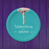 Schattigee turquoise ballerina fee tutu dans point papieren bordje