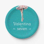 Schattigee turquoise ballerina fee tutu dans point papieren bordje (Voorkant)