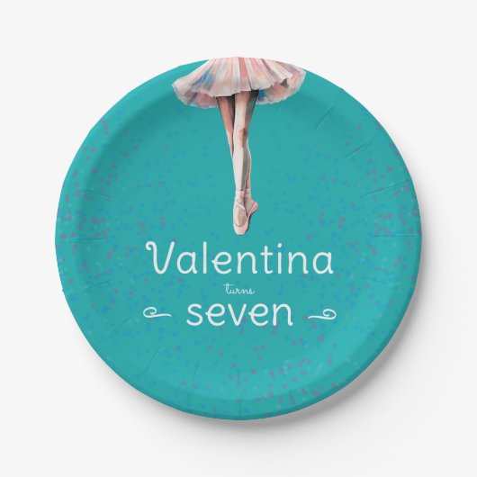 Schattigee turquoise ballerina fee tutu dans point papieren bordje (Voorkant)