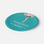 Schattigee turquoise ballerina fee tutu dans point papieren bordje (Gekanteld)