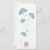 Schattigee Turquoise Bloemen Bewaar de Datum Kaart (Achterkant)