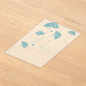 Schattigee turquoise bloemen bruiloft acryl uitnodigingen (Laagn)