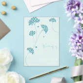 Schattigee turquoise bloemen bruiloft acryl uitnodigingen (Insitu (Huwelijk))
