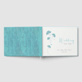 Schattigee turquoise bloemen bruiloft gastenboek (Volledig)