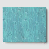 Schattigee turquoise bloemen bruiloft gastenboek (Achterkant)