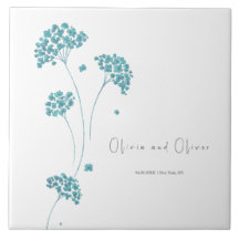 Schattigee turquoise bloemen bruiloft