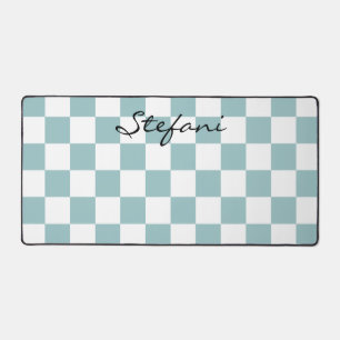 Schattigee Turquoise Checkers Patroonnaam Bureaumat