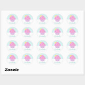 Schattigee turquoise cupcake lieve moderne naam sc ronde sticker (Vel)