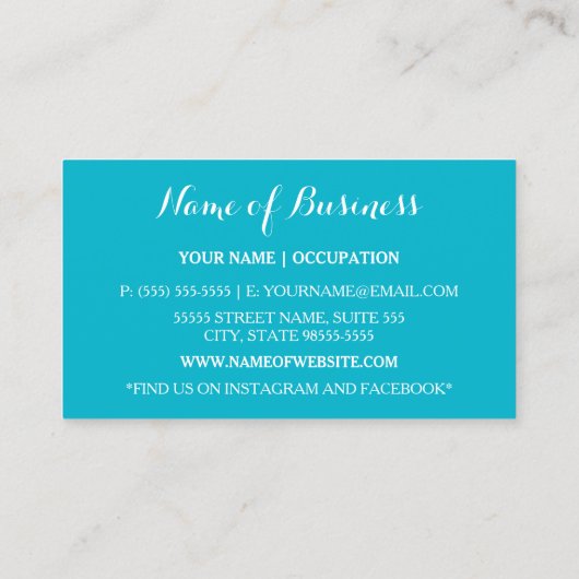 Schattigee Turquoise Polka Dot Girly Mode Designer Visitekaartje (Achterkant)