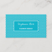 Schattigee Turquoise Polka Dot Girly Mode Designer Visitekaartje (Voorkant)