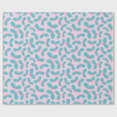 Schattigee Turquoise & Roze Kerst Mistletoe Naadlo Cadeaupapier (Vlak)