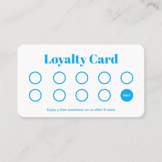 Schattigee Turquoise Salon Customer Loyalty Punch (Voorkant)