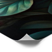 Schattigee turquoise vogel poster (Hoek)