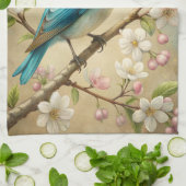 Schattigee turquoise vogel theedoek (Gevouwen)