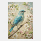 Schattigee turquoise vogel theedoek (Verticaal)