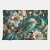 Schattigee turquoise vogel theedoek (Horizontaal)