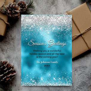 Schattigee turquoise zilveren glitter Kerstmis Nie
