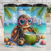 Schattigee Turtle Beach vakantie Drink Thermosbeker