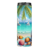 Schattigee Turtle Beach vakantie Drink Thermosbeker (Achterkant)