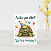 Schattigee Turtle Birthday Kaart - "Turtle-y Gewel (Gele Bloem)