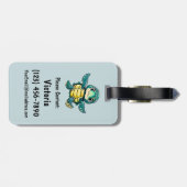 Schattigee Turtle gepersonaliseerde kleurrijke tas Bagagelabel (Achterkant horizontaal)