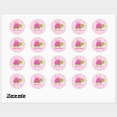 Schattigee Turtle Gepersonaliseerde Roze Sticker v (Vel)