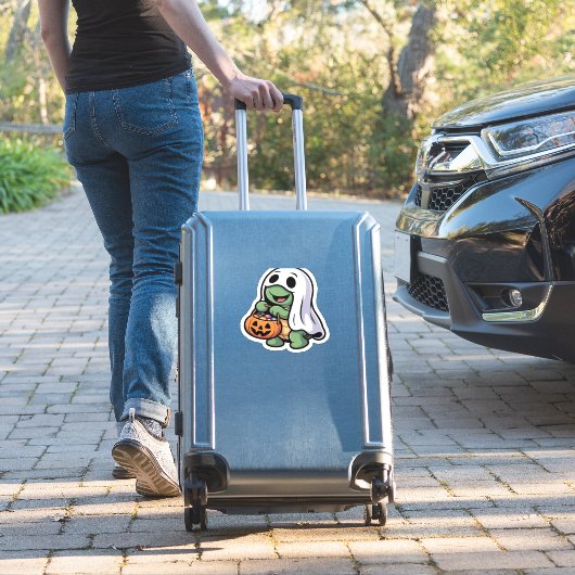 Schattigee Turtle Ghost Kostuum � Schattige Hallow Sticker (Koffer Insitu)