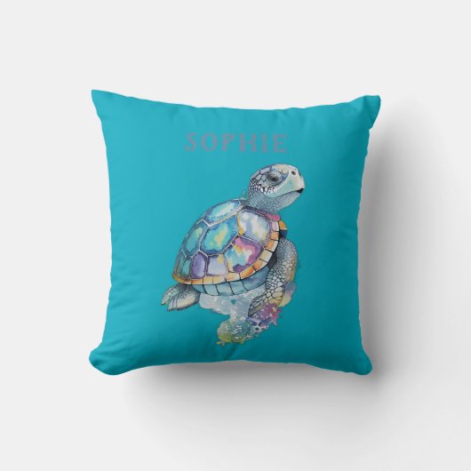 Schattigee Turtle Green Baby Nursery Kussen (Voorkant)