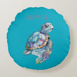 Schattigee Turtle Green Baby Nursery Rond Kussen