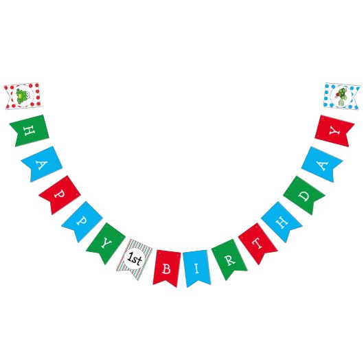 Schattigee Turtle Ladybag Happy Birthday Banner (Alle)