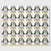 Schattigee Tux Penguin Grappige Cartoon Kunst Cadeaupapier (Vlak)