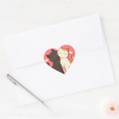 Schattigee Tuxedo Anime Kawaii Katten Knuffelen me Hart Sticker (Envelop)