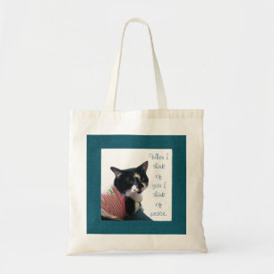 Schattigee Tuxedo Cat Denk aan Peace Canvas Tassen