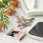 Schattigee Tuxedo Cat Denk aan Vrede Sleutelhanger (Zijkant)