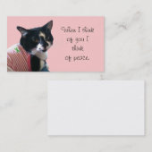 Schattigee Tuxedo Cat Denk aan Vrede Visitekaartje (Voorkant / Achterkant)