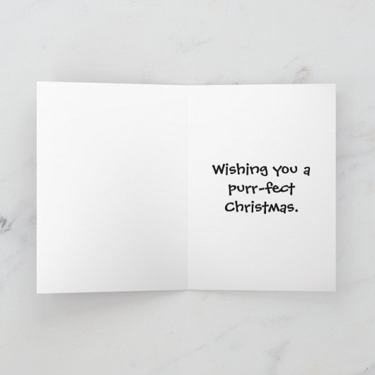 Schattigee Tuxedo Cat Gesponnen-effect Kerst Kaart (Binnen)