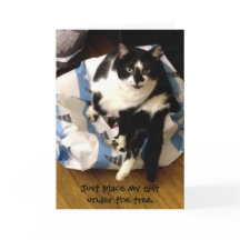 Schattigee Tuxedo Cat Gesponnen-effect Kerst Kaart