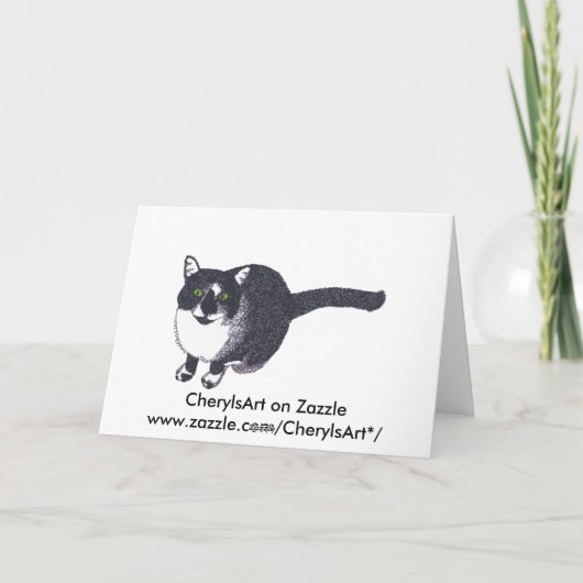 Schattigee Tuxedo Cat, ik hou van je Kaart (Achterkant)