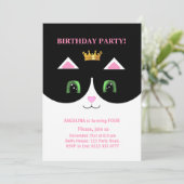 Schattigee Tuxedo Cat Uitnodiging (Staand voorkant)