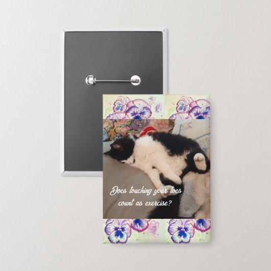 Schattigee Tuxedo Cat Verjaardag Grappige Katten G Button (Voorkant / Achterkant)