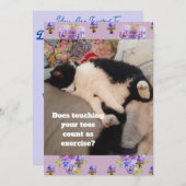 Schattigee Tuxedo Cat Verjaardagsfeestje Kinderuit Kaart (Voorkant / Achterkant)