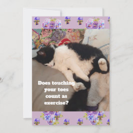 Schattigee Tuxedo Cat Verjaardagsfeestje Kinderuit Kaart