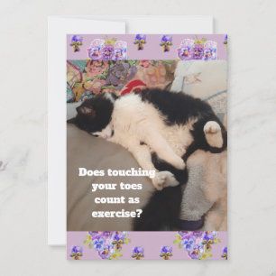 Schattigee Tuxedo Cat Verjaardagsfeestje Kinderuit Kaart