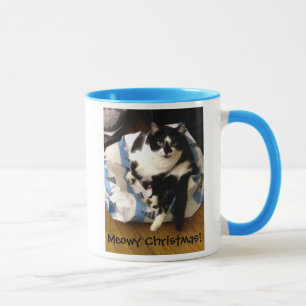 Schattigee Tuxedo Kat Kerst Present Mokken