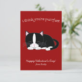 Schattigee Tuxedo Kat Klaslokaal Valentijnse Kaart (Staand voorkant)