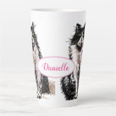 Schattigee Tuxedo Kat Zwart Wit Tekenkunst Katten  Latte Mok (Voorkant)