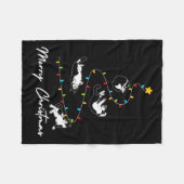 Schattigee Tuxedo Katten Kerstboom Lichten Eigenaa Fleece Deken (Voorkant (Horizontaal))