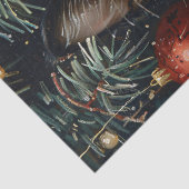 Schattigee Tuxedo Kitten Kerstkat Decoupage Tissuepapier (Detail)