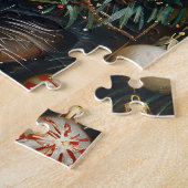 Schattigee Tuxedo Kitten Kerstkat Legpuzzel (Zijkant)