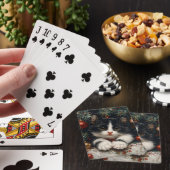 Schattigee Tuxedo Kitten Kerstkattenkunst Pokerkaarten (Insitu)